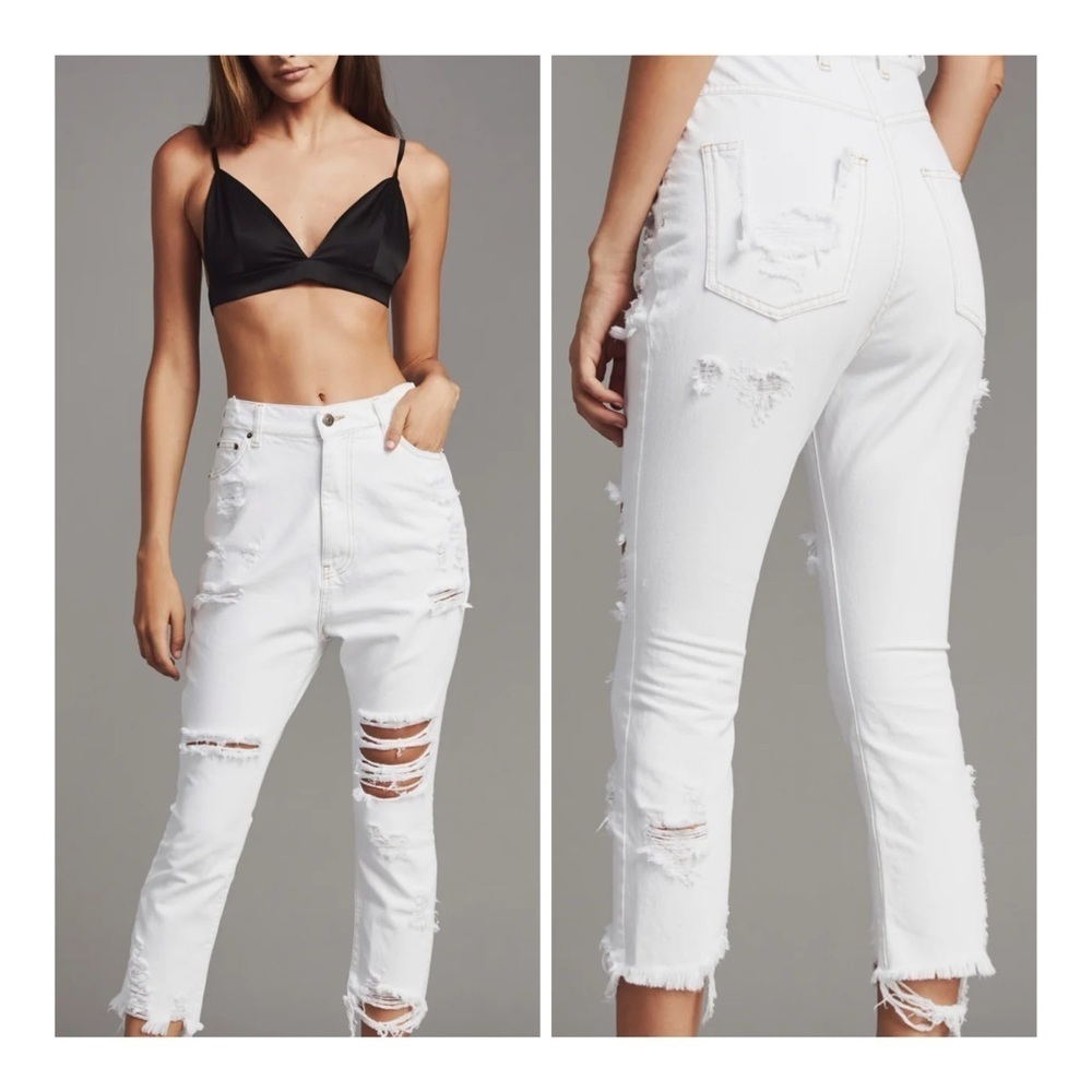 SER.O.YA / RETROFÊTE | Omar Boyfriend Dropped Crotch Jeans In White | 26